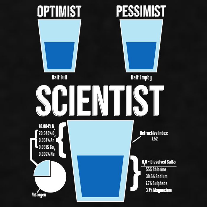 Funny Optimist Pessimist Scientist Ladies PosiCharge Tri-Blend Wicking Tank