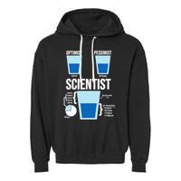Funny Optimist Pessimist Scientist Garment-Dyed Fleece Hoodie