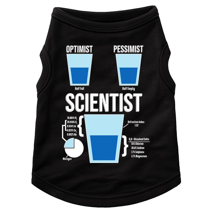 Funny Optimist Pessimist Scientist Doggie Tank