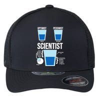 Funny Optimist Pessimist Scientist Flexfit Unipanel Trucker Cap