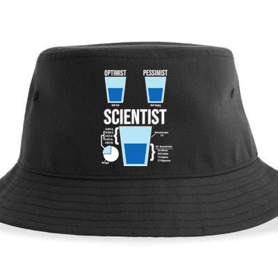 Funny Optimist Pessimist Scientist Sustainable Bucket Hat