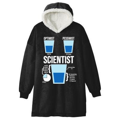 Funny Optimist Pessimist Scientist Hooded Wearable Blanket