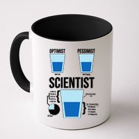Funny Optimist Pessimist Scientist Mug