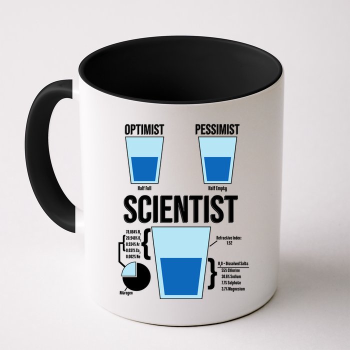 Funny Optimist Pessimist Scientist Mug