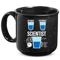 Funny Optimist Pessimist Scientist 15oz Campfire Ceramic Mug