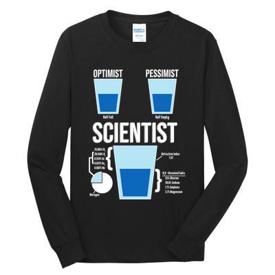 Funny Optimist Pessimist Scientist Tall Long Sleeve T-Shirt