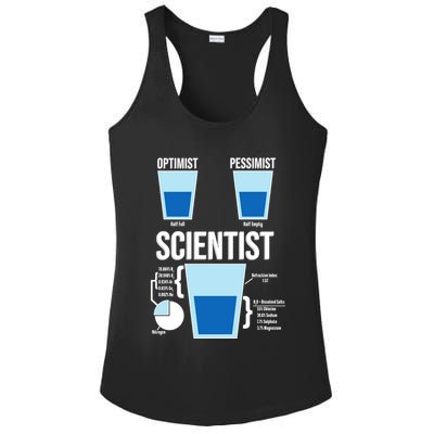 Funny Optimist Pessimist Scientist Ladies PosiCharge Competitor Racerback Tank