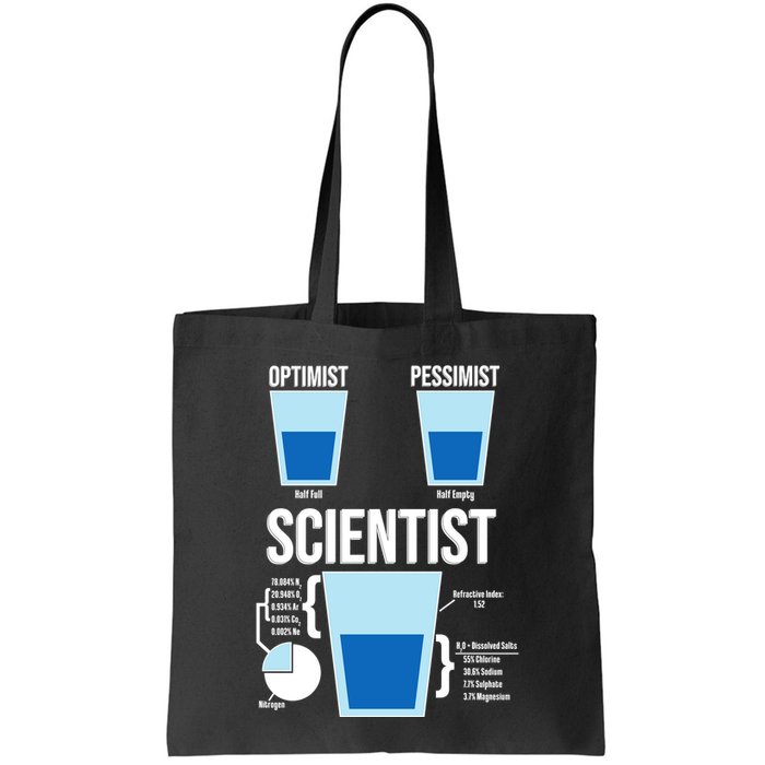 Funny Optimist Pessimist Scientist Bag