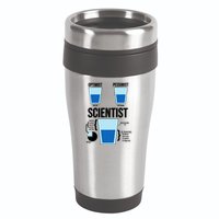 Funny Optimist Pessimist Scientist 16oz Travel Tumbler