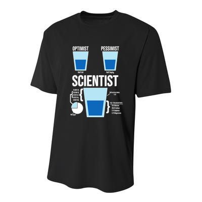 Funny Optimist Pessimist Scientist Youth Performance Sprint T-Shirt