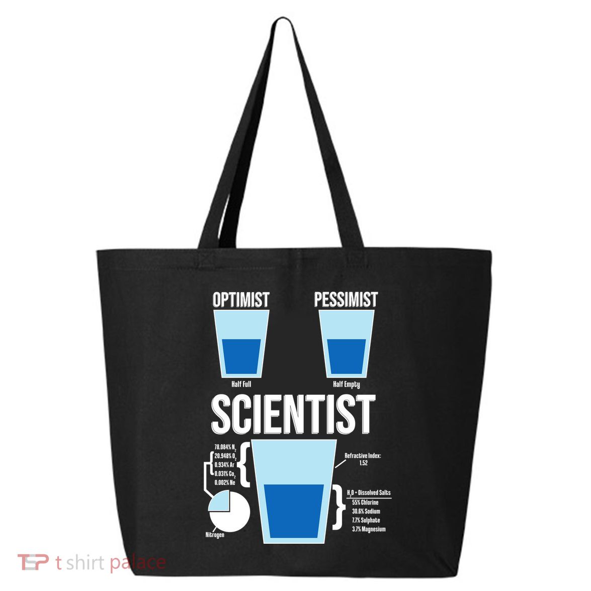 Funny Optimist Pessimist Scientist 25L Jumbo Tote