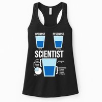 Funny Optimist Pessimist Scientist Womens Tank Top