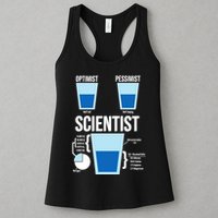 Funny Optimist Pessimist Scientist Womens Tank Top