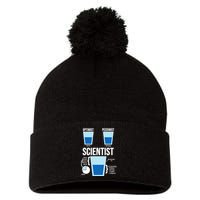 Funny Optimist Pessimist Scientist Pom Pom 12in Knit Beanie