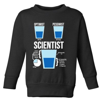Funny Optimist Pessimist Scientist Toddler Sweatshirt