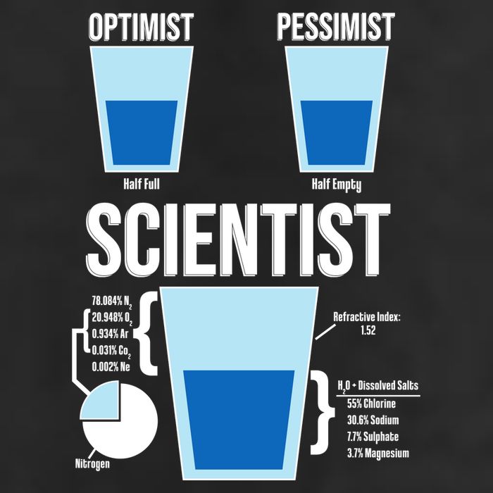 Funny Optimist Pessimist Scientist Trucker Hat