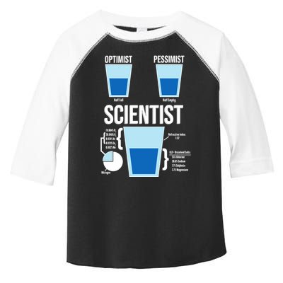 Funny Optimist Pessimist Scientist Toddler Fine Jersey T-Shirt