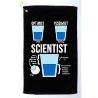 Funny Optimist Pessimist Scientist Golf Towel