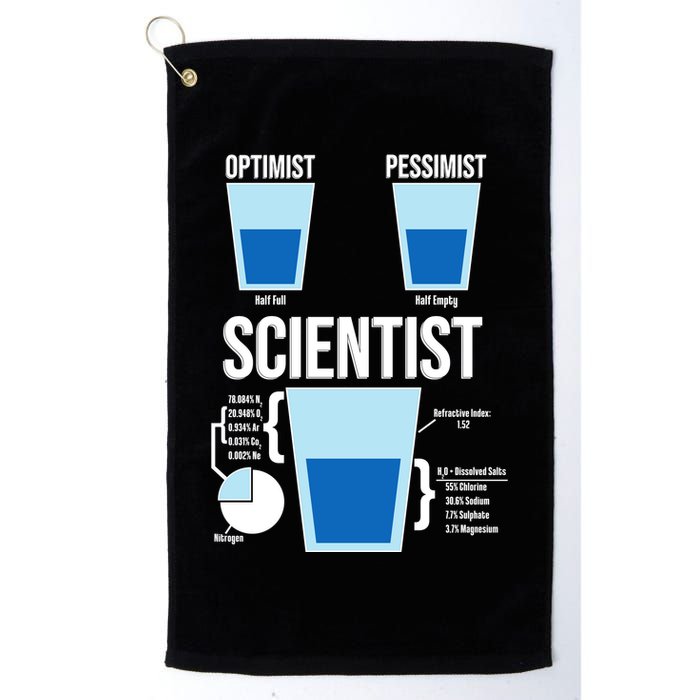Funny Optimist Pessimist Scientist Golf Towel