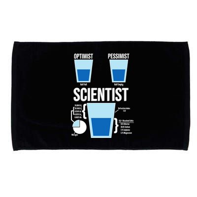Funny Optimist Pessimist Scientist Microfiber Hand Towel