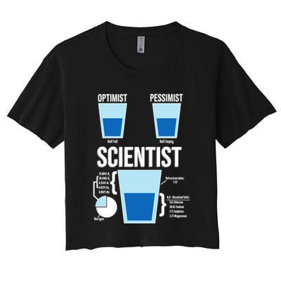 Funny Optimist Pessimist Scientist Crop Top