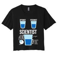 Funny Optimist Pessimist Scientist Crop Top