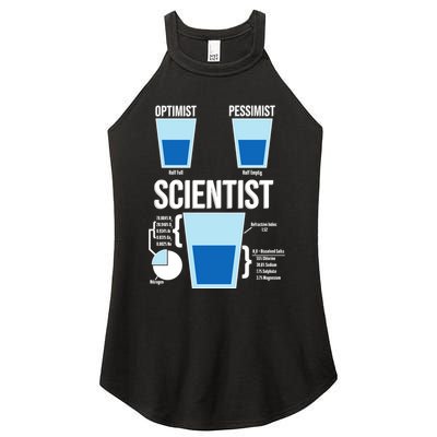 Funny Optimist Pessimist Scientist Women's Perfect Tri Rocker Tank