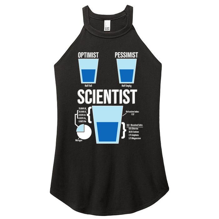 Funny Optimist Pessimist Scientist Women's Perfect Tri Rocker Tank