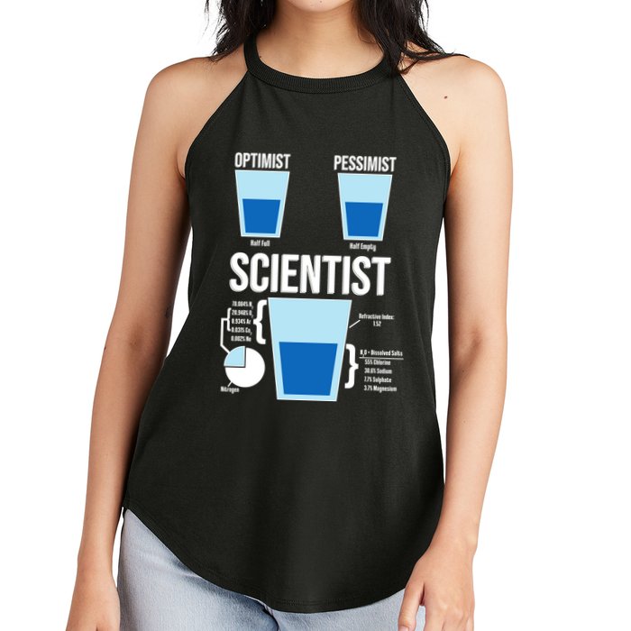Funny Optimist Pessimist Scientist Women's Perfect Tri Rocker Tank