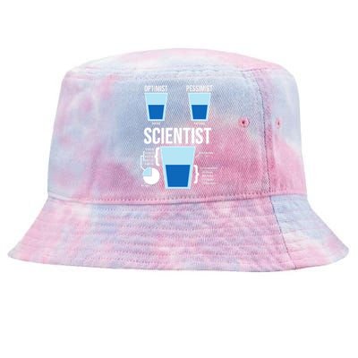 Funny Optimist Pessimist Scientist Tie-Dyed Bucket Hat