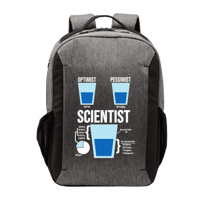 Funny Optimist Pessimist Scientist Vector Backpack