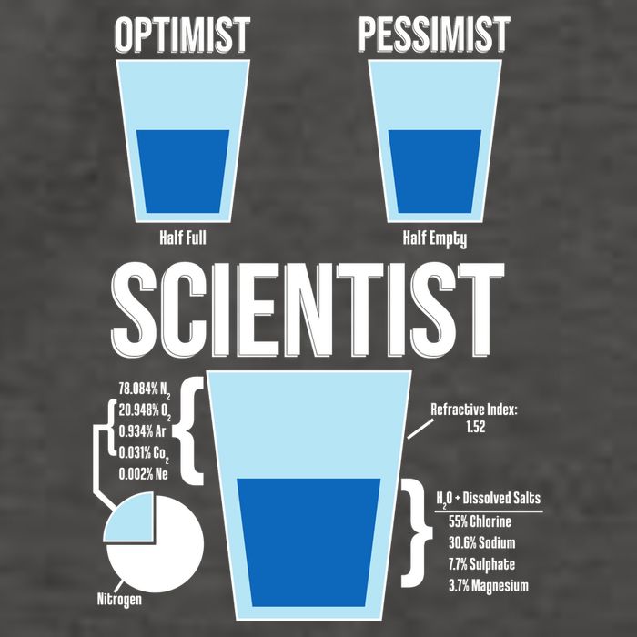 Funny Optimist Pessimist Scientist Vector Backpack