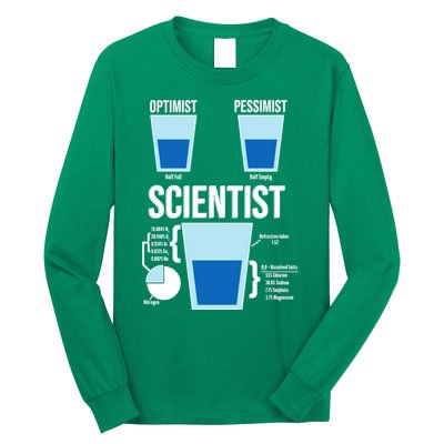 Funny Optimist Pessimist Scientist Long Sleeve Shirt