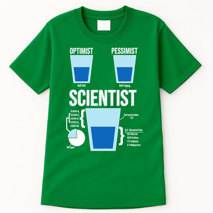 Funny Optimist Pessimist Scientist Tall T-Shirt