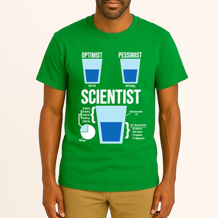 Funny Optimist Pessimist Scientist Tall T-Shirt