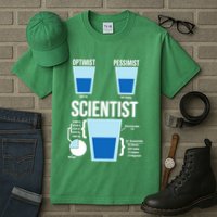 Funny Optimist Pessimist Scientist Tall T-Shirt