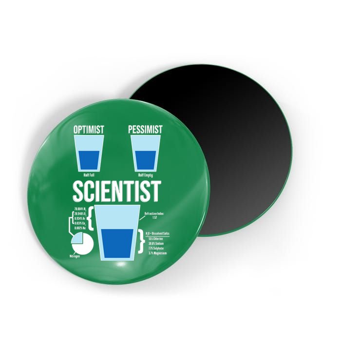 Funny Optimist Pessimist Scientist Magnet