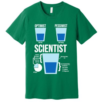 Funny Optimist Pessimist Scientist Premium T-Shirt