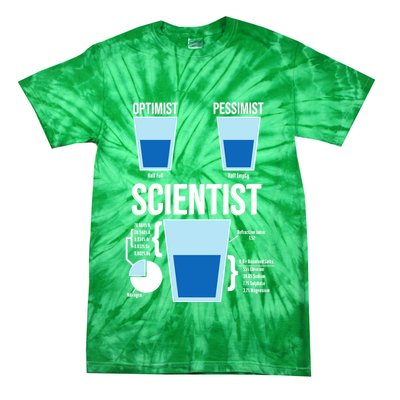 Funny Optimist Pessimist Scientist Tie-Dye T-Shirt