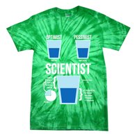Funny Optimist Pessimist Scientist Tie-Dye T-Shirt