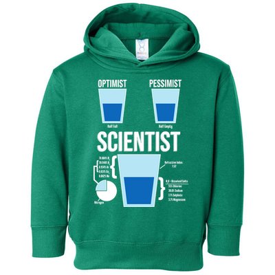 Funny Optimist Pessimist Scientist Toddler Hoodie