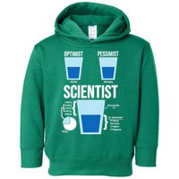 Funny Optimist Pessimist Scientist Toddler Hoodie