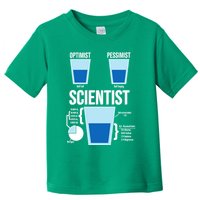 Funny Optimist Pessimist Scientist Toddler T-Shirt