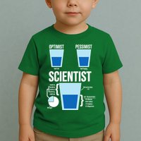 Funny Optimist Pessimist Scientist Toddler T-Shirt