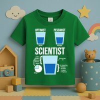 Funny Optimist Pessimist Scientist Toddler T-Shirt