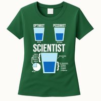 Funny Optimist Pessimist Scientist Womens T-Shirt