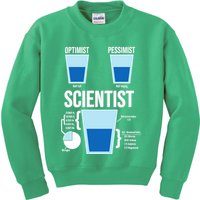 Funny Optimist Pessimist Scientist Kids Sweatshirt