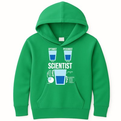 Funny Optimist Pessimist Scientist Kids Hoodie