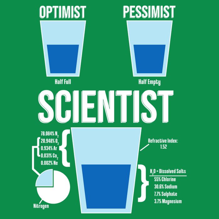 Funny Optimist Pessimist Scientist Kids T-Shirt