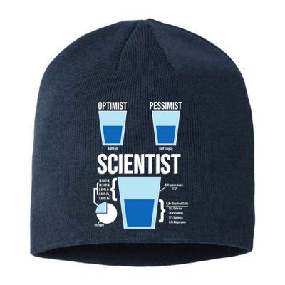 Funny Optimist Pessimist Scientist Sustainable Beanie